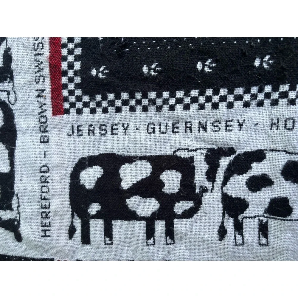 Vintage Tapestry Throw Pat Meyers Cow Breeds Holstein Black Angus Jersey Friesan